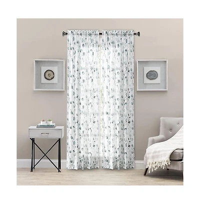 Ellis Curtain Eucalyptus Crushed Taffeta Rod Pocket Tailored Panel - 48" x 84", Spa