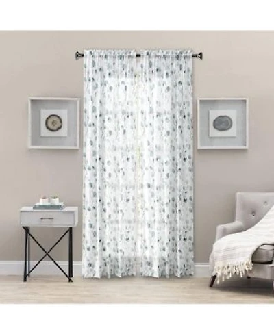 Ellis Curtain Eucalyptus Crushed Taffeta Rod Pocket Tailored Panel 48 X22 X 84 X22 Spa