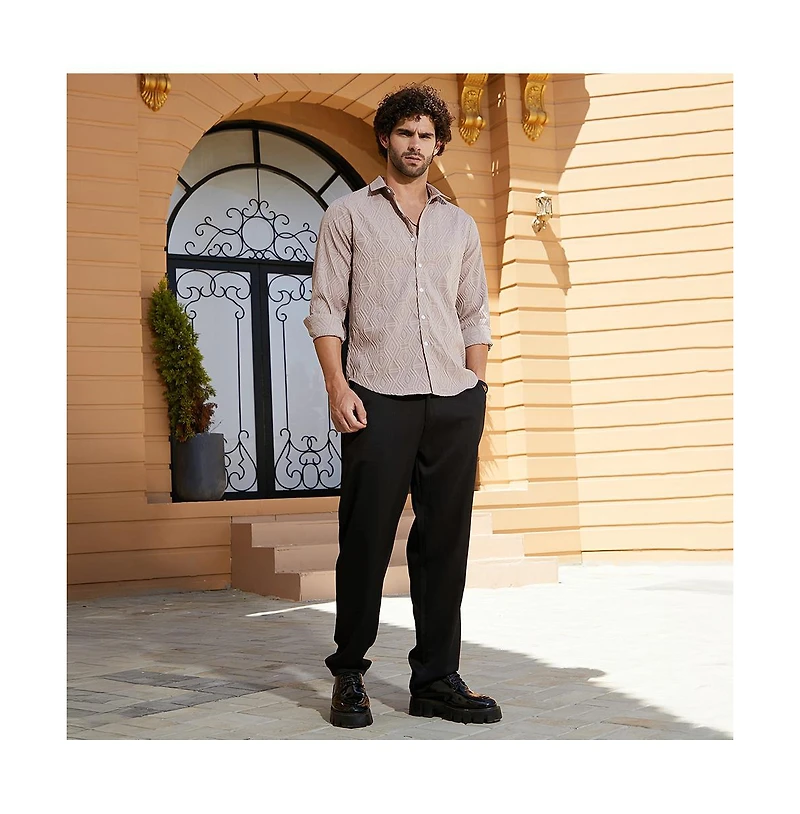 Campus Sutra Men's Dusty Pink Illuminator-Tactile Shirt