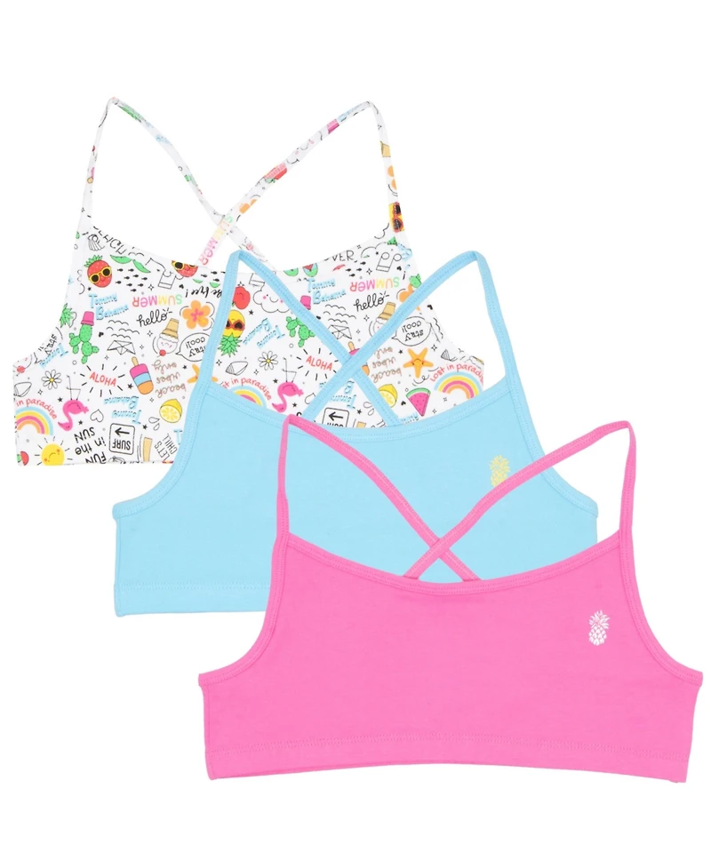 Tommy Bahama Big Girls Crossback Bralette 3 Pack Bralette