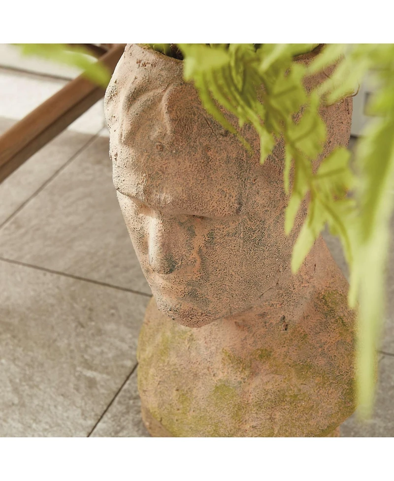 Weathered Garden Male Bust Planter