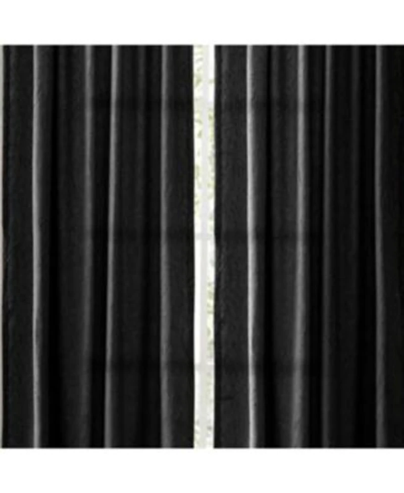 Ellis Curtain Portland Crushed Taffeta Rod Pocket Tailored Panel 48x84 X22 Black