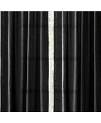 Ellis Curtain Portland Crushed Taffeta Rod Pocket Tailored Panel 48x84 X22 Black