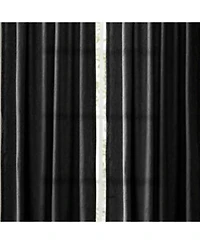 Ellis Curtain Portland Crushed Taffeta Rod Pocket Tailored Panel 48x84 X22 Black