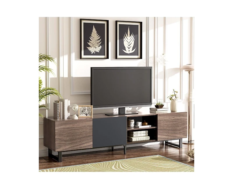 Casainc Modern Storage Cabinet Tv Stand with Open Shelves