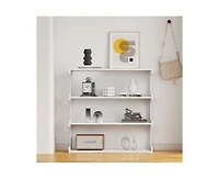 Casainc 4-Tier Book Shelf Cabinet Coffee Table with Organizer Storage Shelves