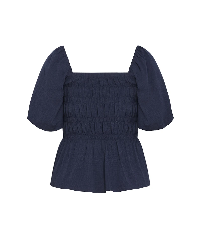 City Chic Women's Irina Shirred Peplum Top