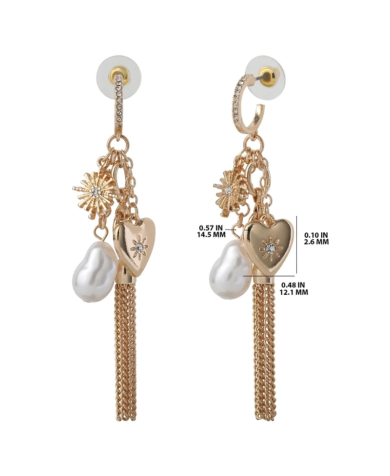 BCBGeneration Multi-Charm Tassel Drop Earrings