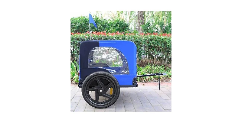 Blue Pet Bike Dog Cart for Bicycle Suitable for Small and Medium Pets Folding Cart Frame Quick Release Wheel Internal Leash