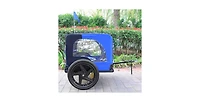 Blue Pet Bike Dog Cart for Bicycle Suitable for Small and Medium Pets Folding Cart Frame Quick Release Wheel Internal Leash