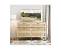 Casainc Rattan Storage Cabinet with 6 Drawers