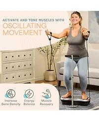 LifePro Vibration Plate Machine with Handlebar & Acupoints for Full-Body Fitness - Dark Gray