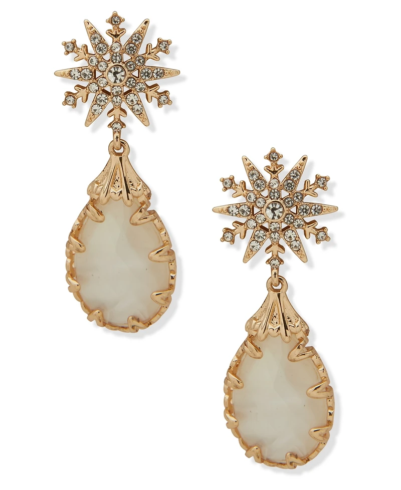 lonna & lilly Gold-Tone Snowflake Post Drop Earrings