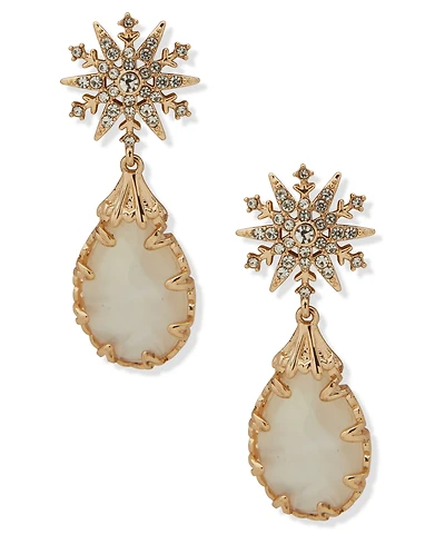 lonna & lilly Gold-Tone Snowflake Post Drop Earrings