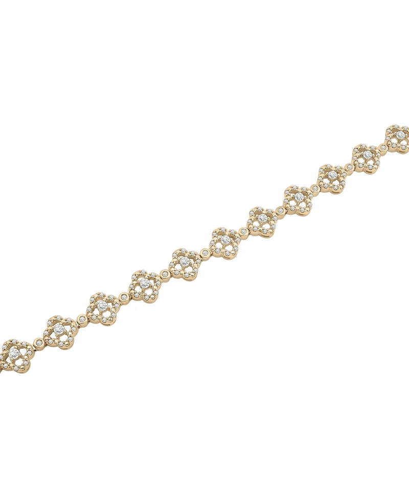 Wrapped in Love Diamond Clover Tennis Bracelet (1 ct. t.w.) in 14k White Gold, Exclusively at Macy's