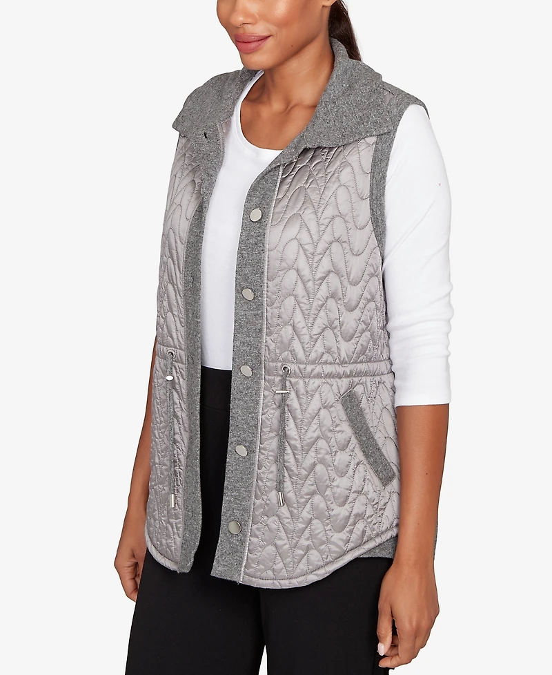Ruby Rd. Petite Button Front Quilted Vest