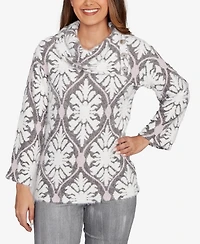 Ruby Rd. Petite Medallion Jacquard Sweater Knit Top