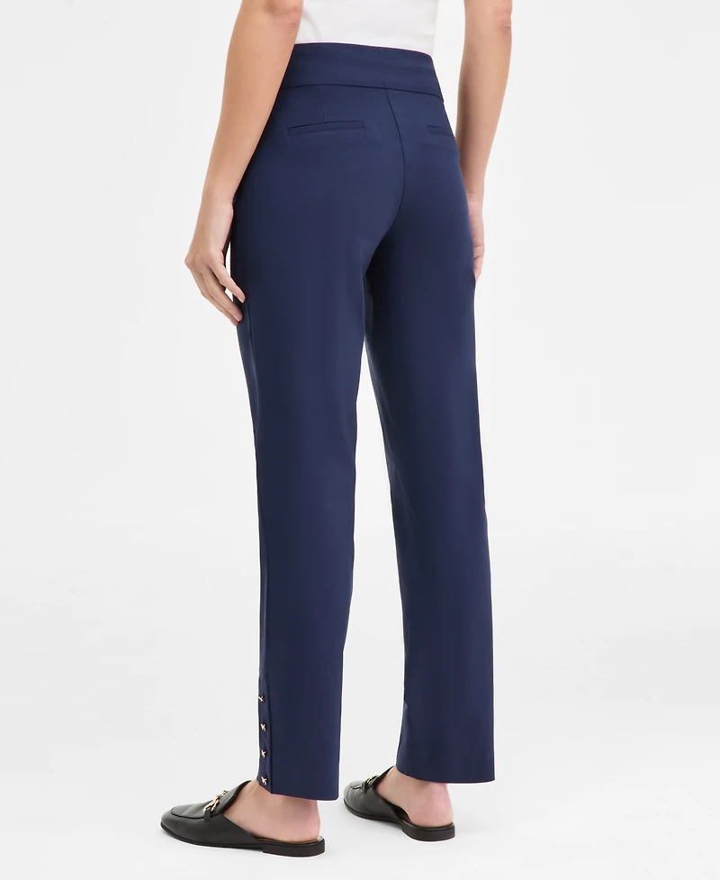 Jm Collection Women's Side-Button Pull-On Straight-Leg Pants, Macy's Exclusive