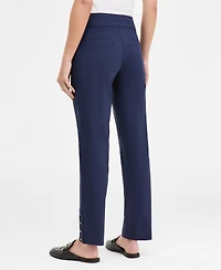 Jm Collection Women's Side-Button Pull-On Straight-Leg Pants, Macy's Exclusive