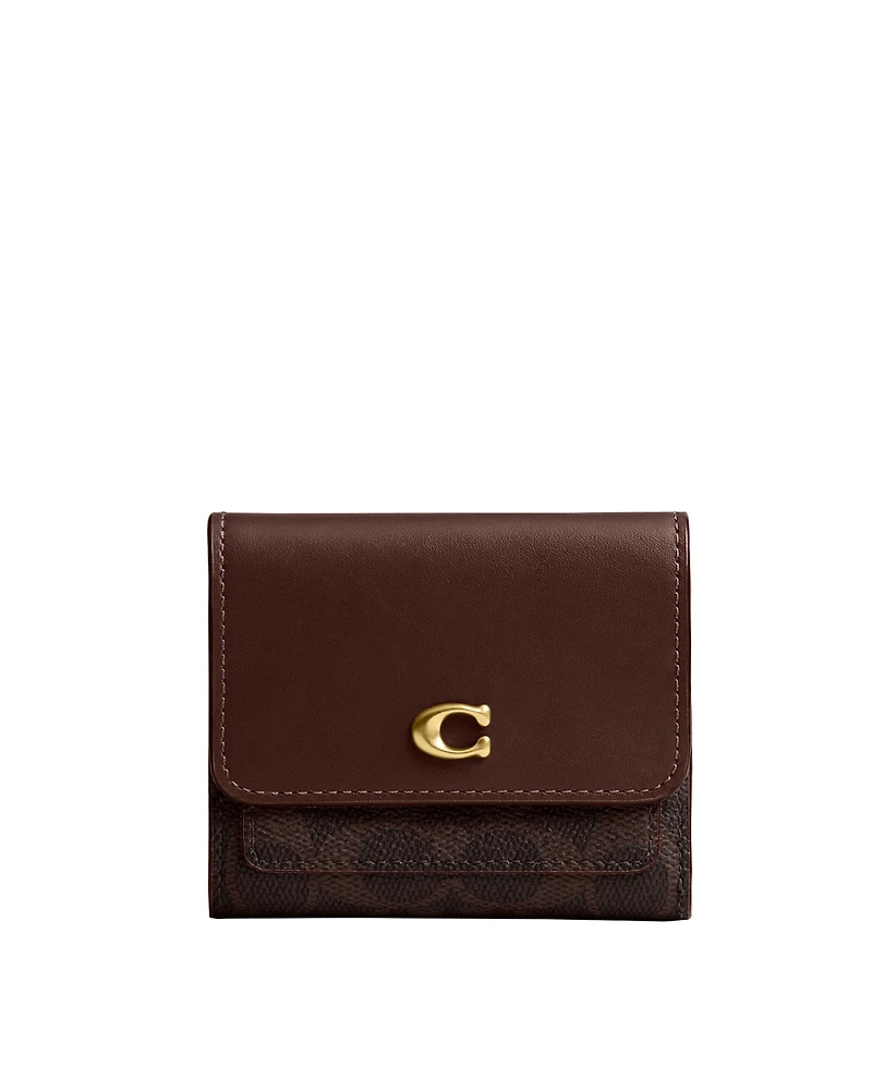 Coach Mila Small Flap Wallet Signature Canvas