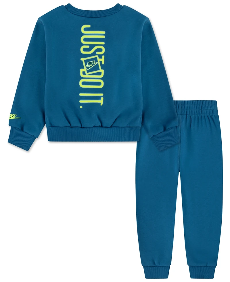Nike Sportswear Boys 4-7 Glow With Me Lightweight 2-Piece Fleece Crew Set