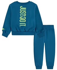 Nike Sportswear Boys 4-7 Glow With Me Lightweight 2-Piece Fleece Crew Set