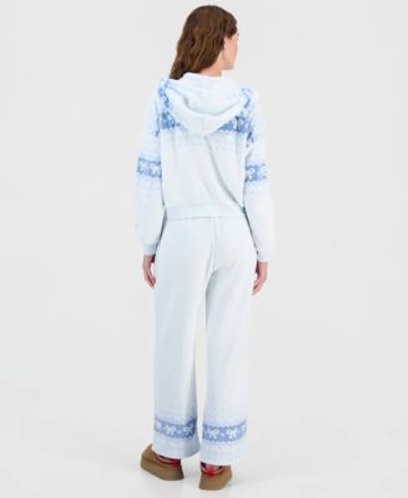Sincerely Jules Fleece Zippered Hoodie Wide Leg Pants