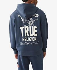 True Religion Men's Patch Vintage Zip Up Hoodie