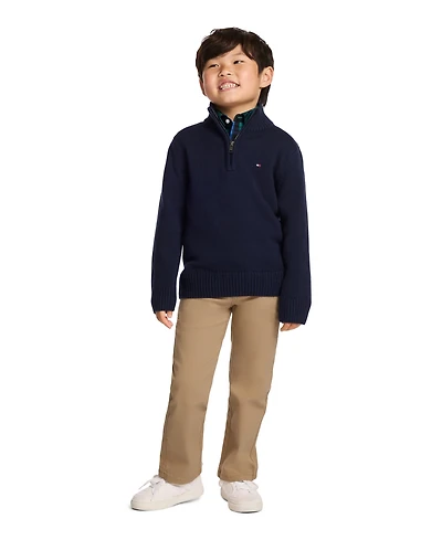 Tommy Hilfiger Boys 2T-7 Quarter-Zip Sweater