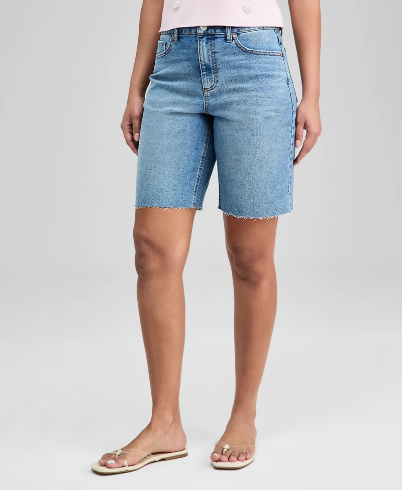 And Now This Women's High Rise Bermuda Jean Shorts, Macy's Exclusive