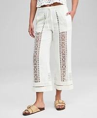 And Now This Women's Crochet-Inset Drawstring Pants, Macy's Exclusive