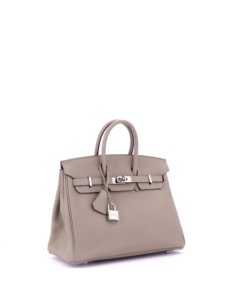 Pre-Owned Hermes Birkin 25 Handbag Swift with Palladium Hardware