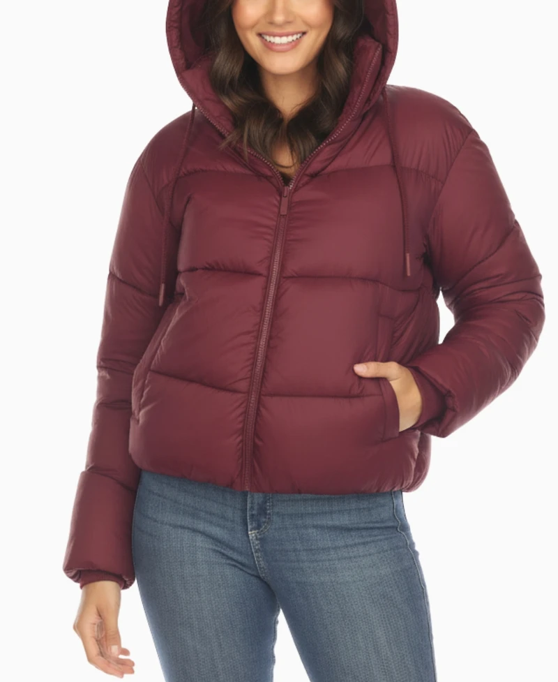White Mark Women's Quilted Puffer Full Front Zipper Jacket