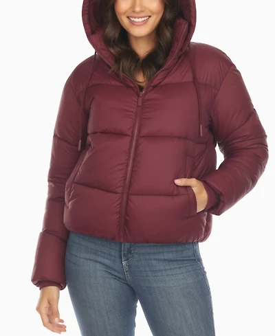 White Mark Women's Quilted Puffer Full Front Zipper Jacket