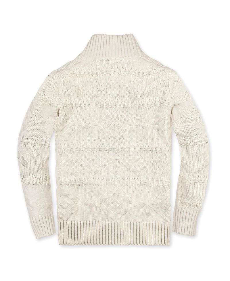 Hope & Henry Boys Organic Long Sleeve Half Zip Cable Pullover Sweater