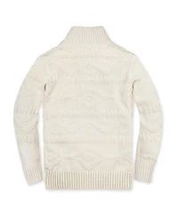 Hope & Henry Boys Organic Long Sleeve Half Zip Cable Pullover Sweater
