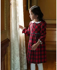 Hope & Henry Baby Girls Organic Peter Pan Collar Dress with Ruffle Cuffs