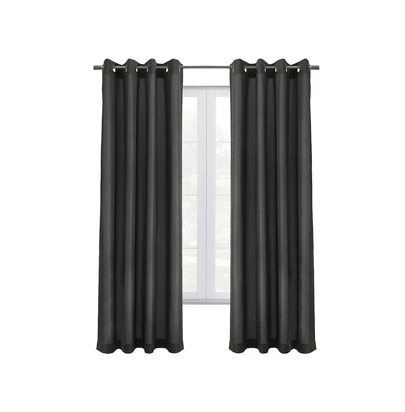 Commonwealth Edison Grommet Dressing Window Curtain Panel - 52"x95", Charcoal