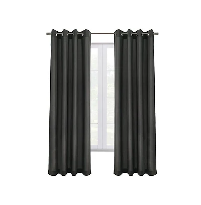 Commonwealth Edison Grommet Dressing Window Curtain Panel - 52"x95", Charcoal