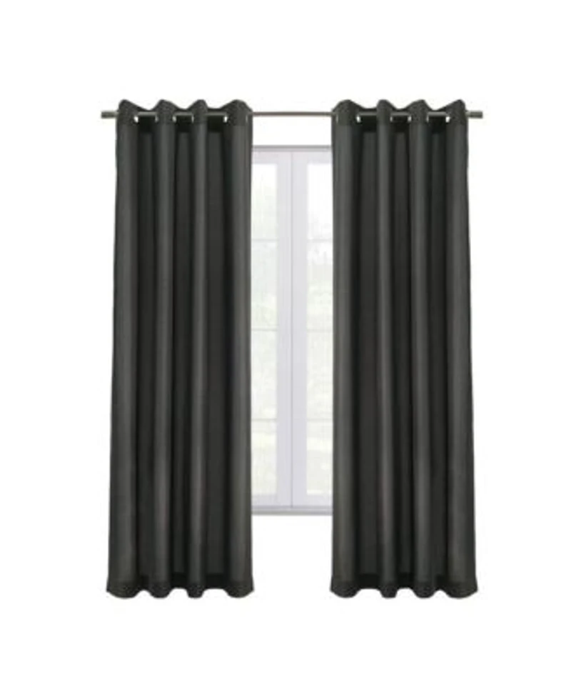 Commonwealth Edison Grommet Dressing Window Curtain Panel 52 X22x95 X22 Charcoal