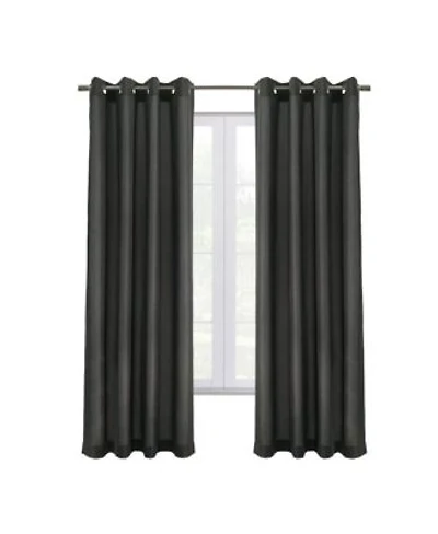 Commonwealth Edison Grommet Dressing Window Curtain Panel 52 X22x95 X22 Charcoal