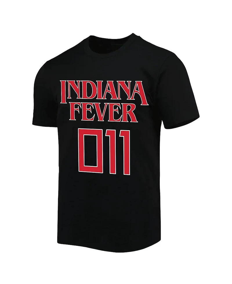 Round21 Men's and Women's Black Indiana Fever Stranger Things Premium Relaxed T-Shirt