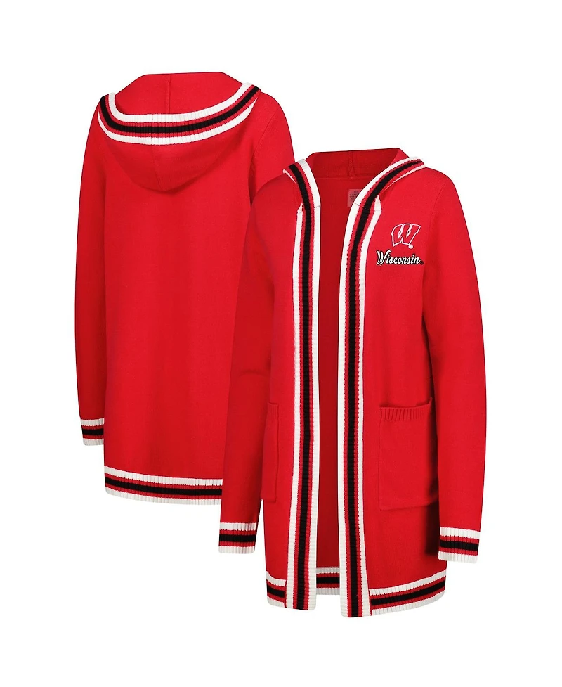 Gameday Couture Women's Red Wisconsin Badgers Tri-Blend Rounded Stripe Sweater