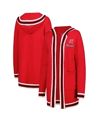 Gameday Couture Women's Red Wisconsin Badgers Tri-Blend Rounded Stripe Sweater