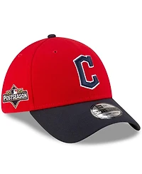 New Era Men's Red Cleveland Guardians 2025 Mlb Postseason Side Patch 39THIRTY Flex Hat