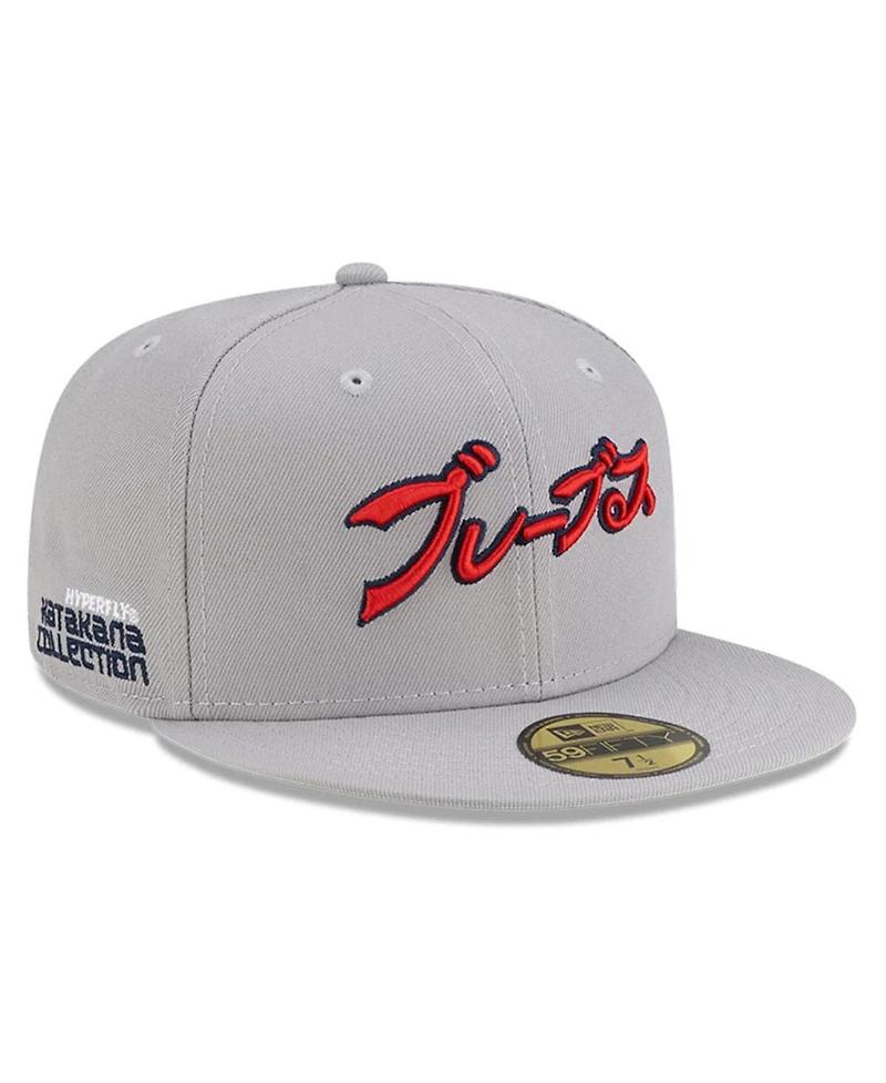 New Era x Hyperfly Men's Gray Atlanta Braves 59FIFTY Fitted Hat