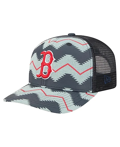 New Era Men's Denim/Navy Boston Red Sox Aztec Denim 9SEVENTY Adjustable Hat