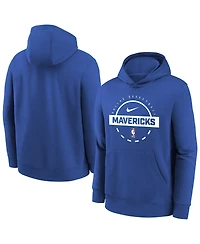 Nike Big Boys and Girls Blue Dallas Mavericks 2025/26 Club Fleece Practice Hoodie