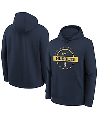 Nike Big Boys and Girls Navy Denver Nuggets 2025/26 Club Fleece Practice Hoodie