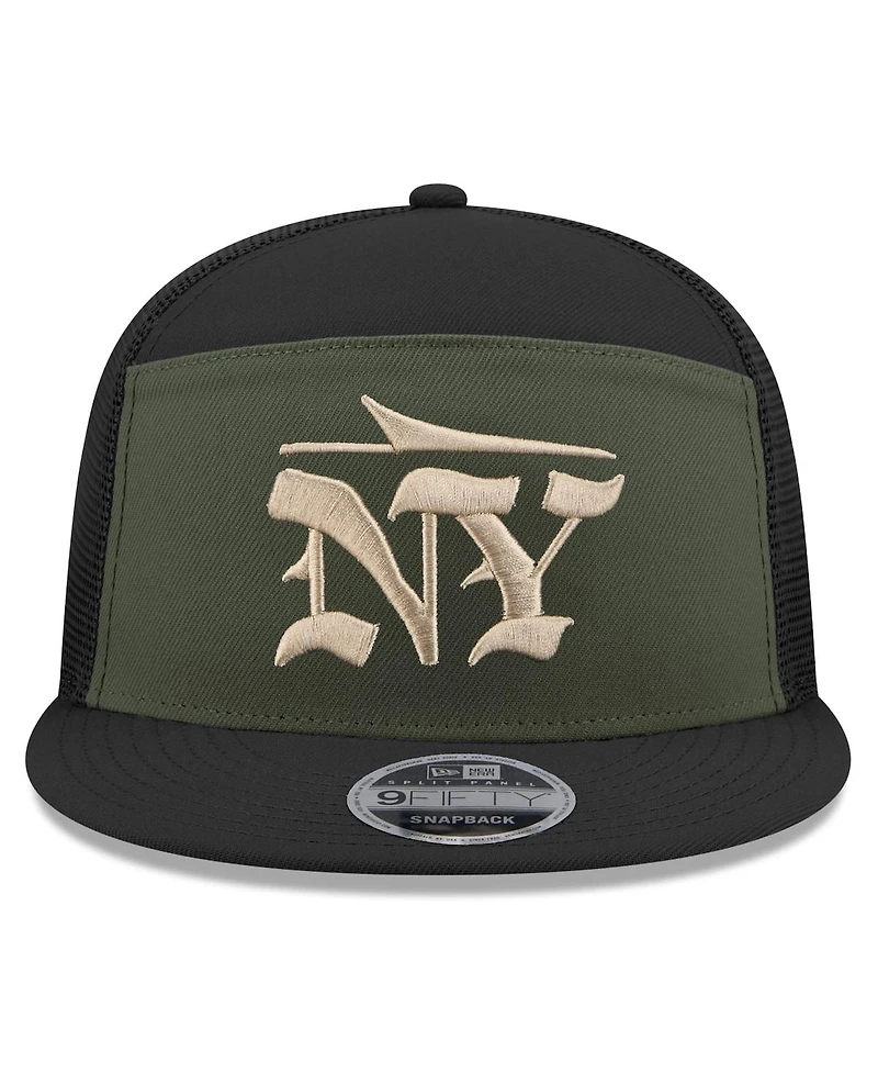 New Era Men's Gotham Green New York Jets 2025 Rivalries Collection Team Split Panel 9FIFTY Snapback Hat